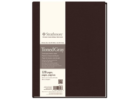 Toned Art Journal Gray Hardbound 8.5x11