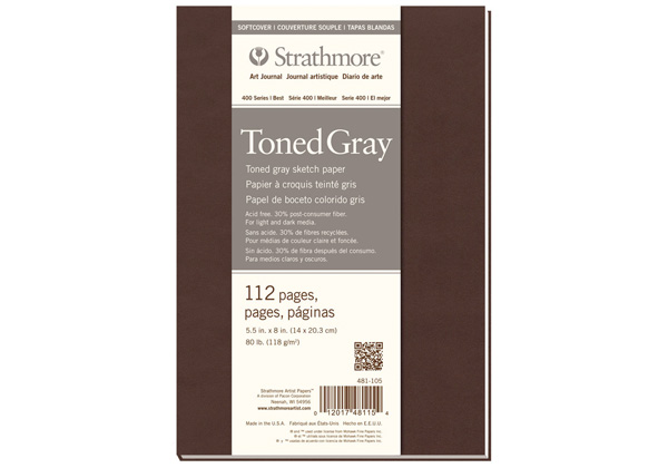 Toned Art Journal Gray Softcover 5.5 x 8