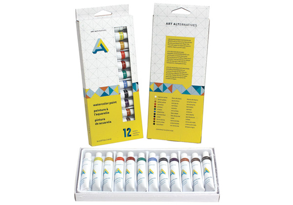 Art Alternatives Watercolor Set of 12 Colors - 12ml Tubes