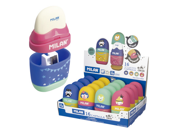 CAPSULE SHARPENER & ERASER CIRCUS