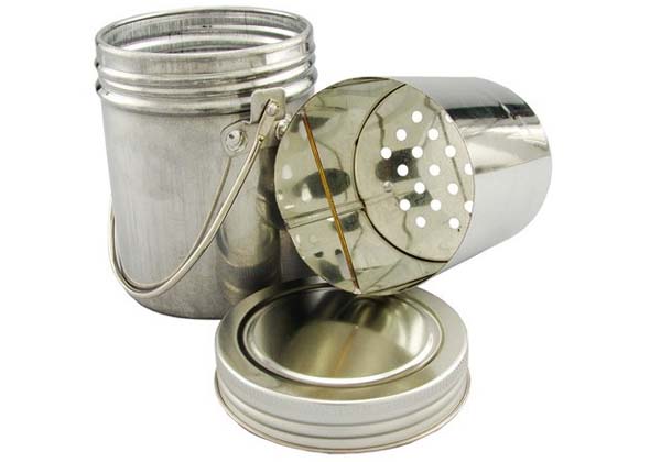 Brush Washer Chrome Tin 2-3/4DX3-3/4H
